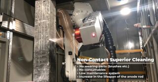 Anode rod cleaning with lasers